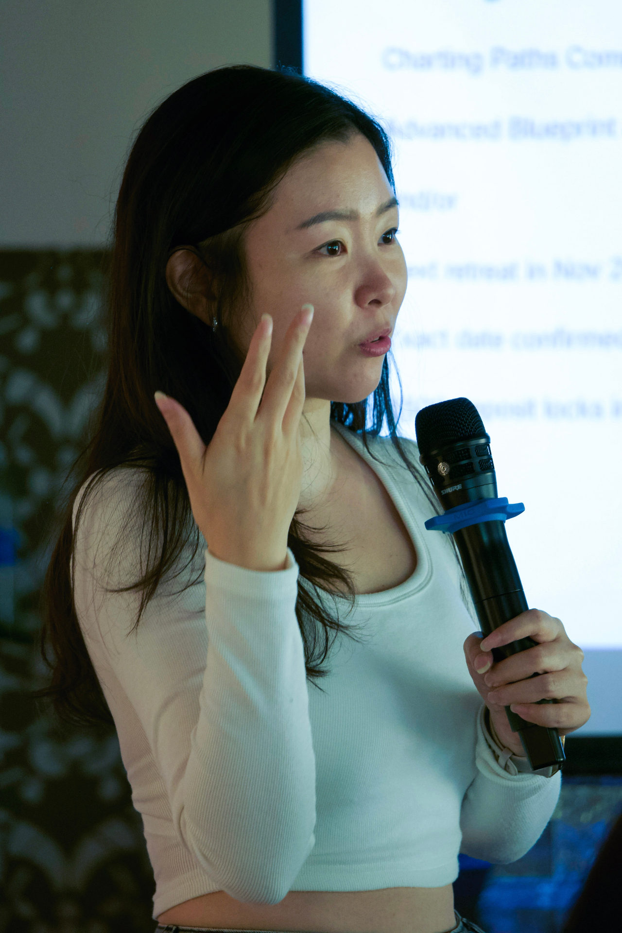 Facilitator speaking at a Charting Paths retreat