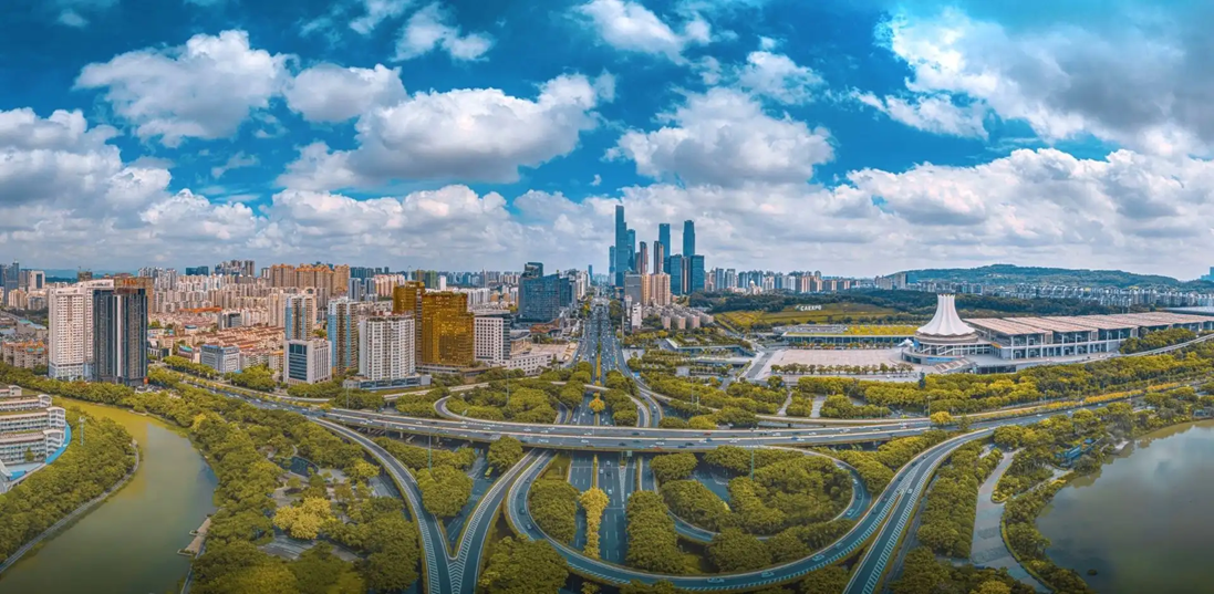 Panoramic city skyline view